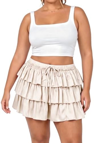 Acetate tiered mini skort