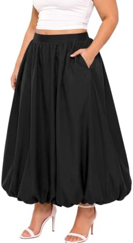 Bubble hem maxi skirt with pockets