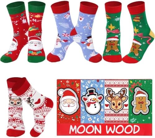 Christmas print cotton socks in a gift box