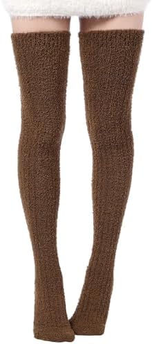 Coral fleece thigh high leg warmers