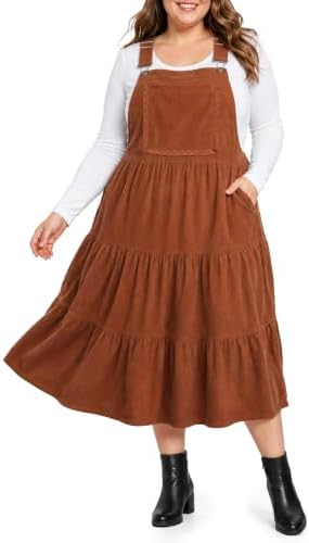 Corduroy pinafore jumper dress