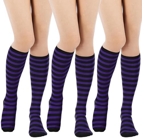 Cotton striped knee high socks