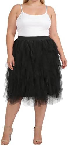 Double layer tulle midi skirt