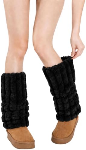 Faux fur plush leg warmers