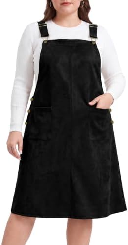 Faux suede jumper dress with pockets