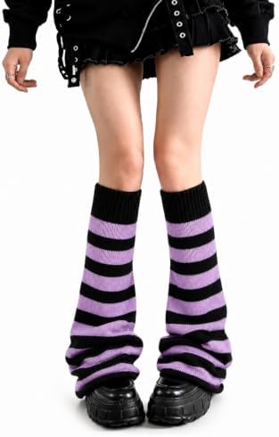 Flared knitted acrylic leg warmers
