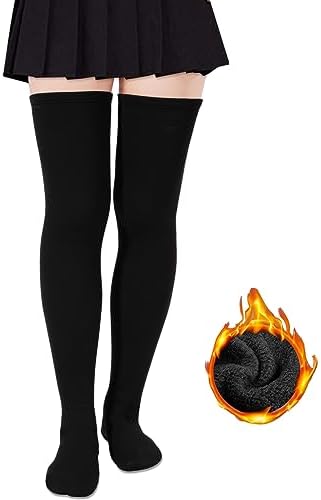 Fleece lined plus size thigh highs