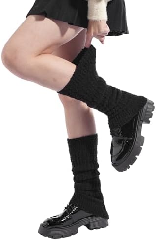 Fuzzy fleece knee high leg warmers