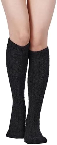 Fuzzy plush knee high leg warmers