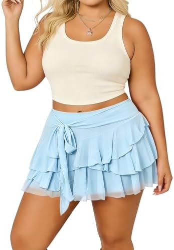 Irregular tiered mesh mini skirt