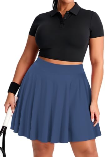Knee length golf skort with built in shorts