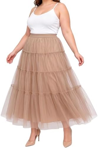 Lined tulle maxi skirt