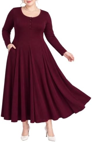 Long sleeve button maxi dress