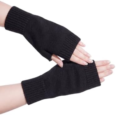 Merino wool fingerless winter gloves