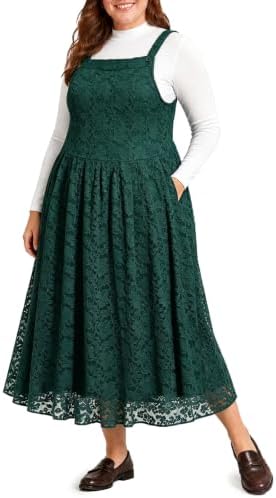 Pleated lace overall dress