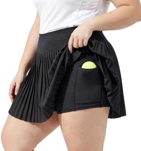 Pleated tennis skirt with shorts underneath
