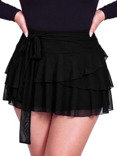 Plus mesh ruffle mini skirt