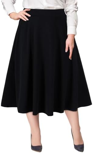 Plus size A line midi skirt with pockets