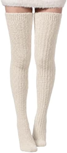 Plus size coral fleece thigh highs