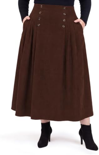 Plus size corduroy maxi skirt