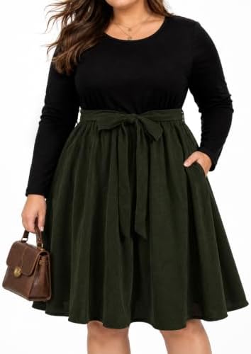 Plus size corduroy midi dress