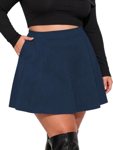 Plus size faux suede mini skirt