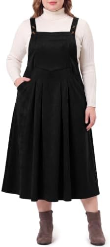 Plus size faux suede pinafore