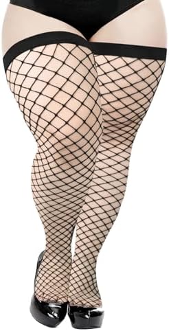 Plus size fishnet stay ups