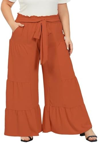 Plus size flowy palazzo pants