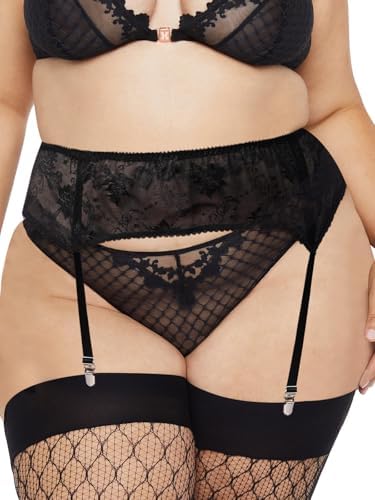 Plus size garter belt with four straps