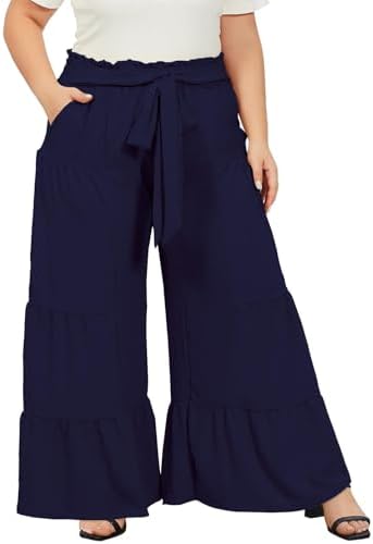 Plus size high waist palazzo pants