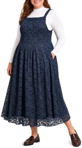 Plus size lace overall dress