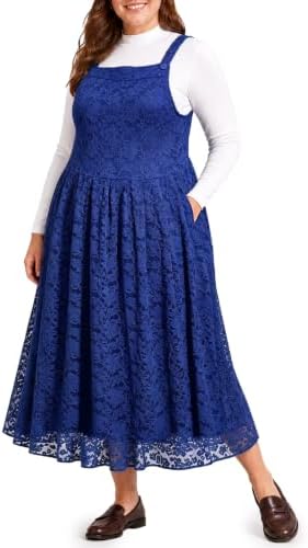 Plus size lace overall maxi dress