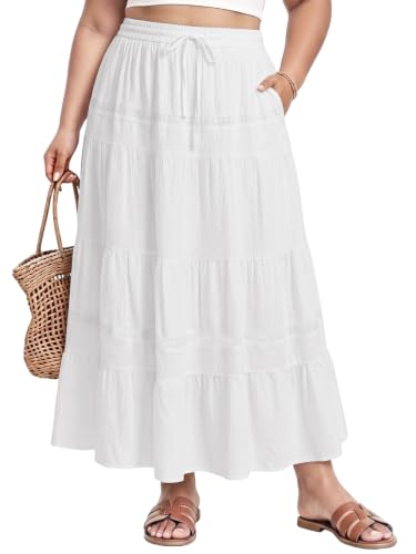 Plus size layered maxi skirt