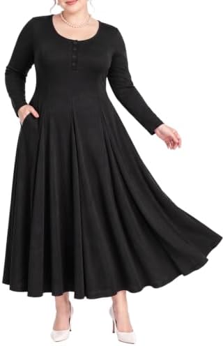 Plus size long sleeve maxi dress