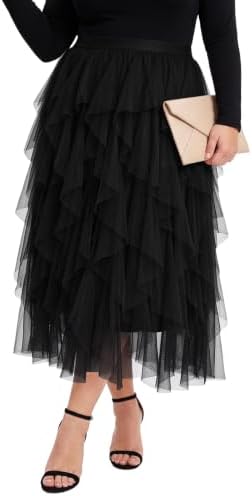 Plus size maxi tulle skirt