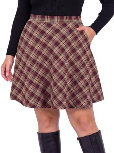 Plus size plaid skirt