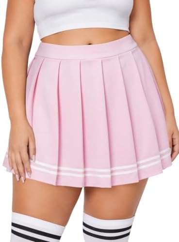 Plus size pleated mini skirt