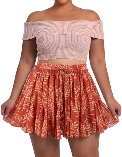 Plus size ruffle mini skort