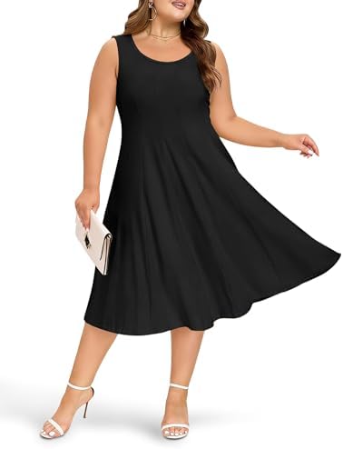 Plus size sleeveless midi sundress