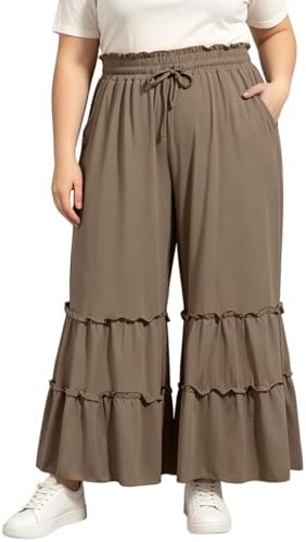Plus size tiered palazzo pants