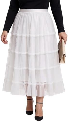 Plus size tulle maxi skirt