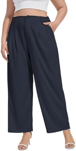Plus size wide leg work pants