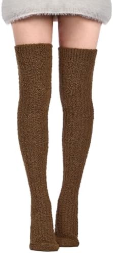 Plush fleece thigh high socks