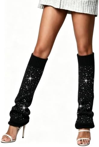 Rhinestone flared leg warmers