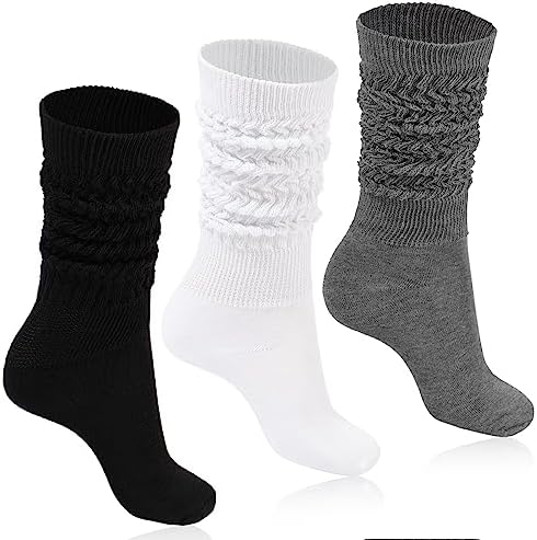 Ribbed knit slouch socks 3 pairs