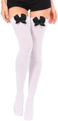 Sheer thigh highs with bows