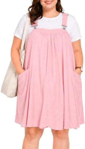 Short cotton overall dress