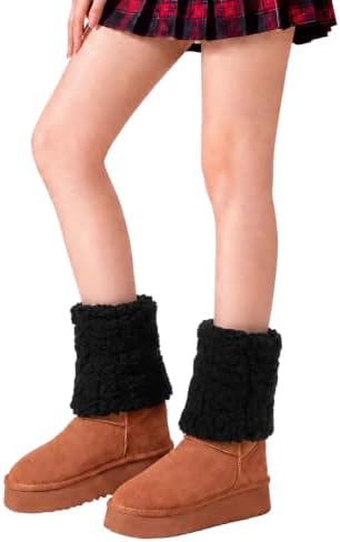 Short fuzzy ankle leg warmers