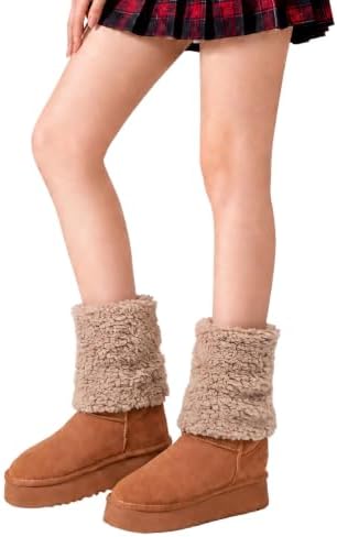 Short fuzzy fleece boot cuffs